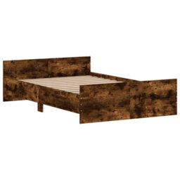 Berkfield Bed Frame With Headboard And Footboard Smoked Oak 120X200 Cm - thumbnail 3