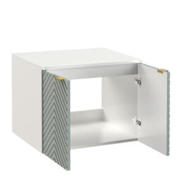 Impact Furniture Bathroom Cabinets Furniture Set 600mm Vanity Unit With Countertop Sink Tallboy Fluted Ribbed Green Cara - thumbnail 3