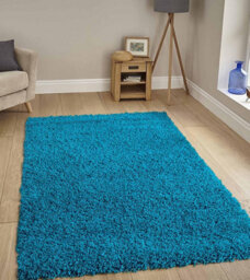 Teal Blue Shaggy Area Rug, 5 Cm Thick Fluffy Carpet For Living Room, Bedroom & Hallway, Anti-Shed & Durable Home Decor (160X230) - thumbnail 6