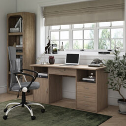 Alphason Dallas Office Writing Desk In Oak Look - thumbnail 4