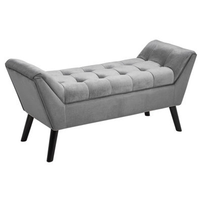 Upholstered Chaise Longue Bench Bed End Stool Chair Window Seat With Wood Legs - image 1