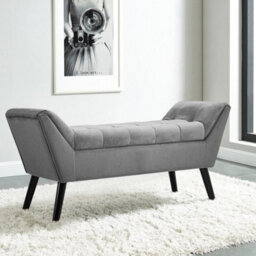 Upholstered Chaise Longue Bench Bed End Stool Chair Window Seat With Wood Legs - thumbnail 6