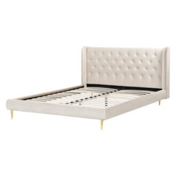 Beliani Bed Velvet Forbach 160 X 200 Cm (Eu King Size) Beige - thumbnail 5