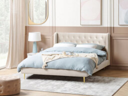Beliani Bed Velvet Forbach 160 X 200 Cm (Eu King Size) Beige - thumbnail 2