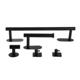 Living And Home Bathroom Hardware 5-Piece Set: Square Stainless Steel Towel Bar, Towel Rack, And Toilet Paper Holder. - thumbnail 1