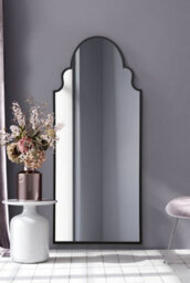 "Mirroroutlet Arcus -  Full Length Black Framed Arched Leaner / Wall Mirror 79"" X 33"" (200Cm X 85Cm)" - thumbnail 2