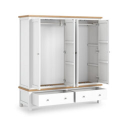 Farro White 4 Door Wardrobe With 2 Drawers - By Roseland Furniture - thumbnail 4
