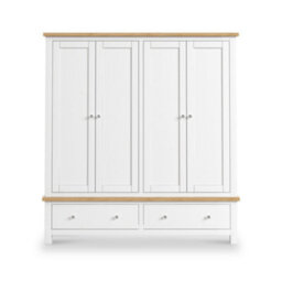 Farro White 4 Door Wardrobe With 2 Drawers - By Roseland Furniture - thumbnail 3