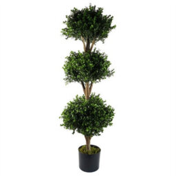 Leaf Buxus Triple Ball Artificial Tree Uv Resistant Outdoor Topiary  120Cm Botanik - thumbnail 1