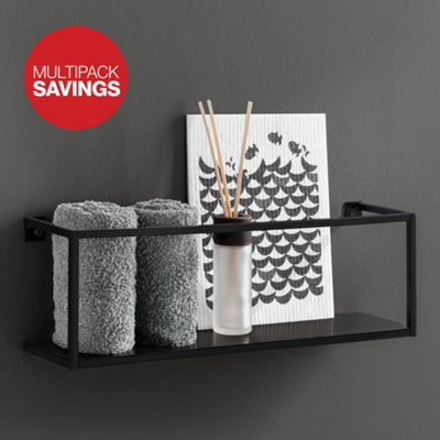RB UK Shelf Depot Steel Tube Shelf Bathroom Storage Caddy (L)600mm (D)80mm (H)120mm, Pack Of 2 - image 1