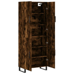 Berkfield Highboard Smoked Oak 69.5X34X180 Cm Engineered Wood - thumbnail 4
