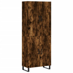 Berkfield Highboard Smoked Oak 69.5X34X180 Cm Engineered Wood - thumbnail 2