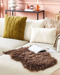 Beliani Sheepskin Rug Uluru Dark Brown 65 X 110 Cm - thumbnail 2