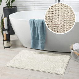 Allure Bath Fashions Chenille Bobble Bath Mat Non Slip 60 X 90Cm - Cream - thumbnail 2