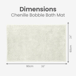 Allure Bath Fashions Chenille Bobble Bath Mat Non Slip 60 X 90Cm - Cream - thumbnail 6