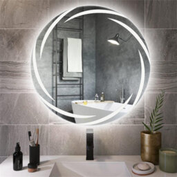 Luvodi 600X600mm Round Led Bathroom Mirror Whirlwind Luminous Edge 3 Colors Dimmable Light,no Flicker, Anti-Fog - thumbnail 7