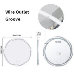 Luvodi 600X600mm Round Led Bathroom Mirror Whirlwind Luminous Edge 3 Colors Dimmable Light,no Flicker, Anti-Fog - thumbnail 2