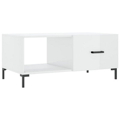 Berkfield Durable Coffee Table High Gloss White 90X50X40 Cm Engineered Wood - image 1