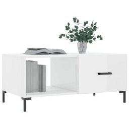 Berkfield Durable Coffee Table High Gloss White 90X50X40 Cm Engineered Wood - thumbnail 3