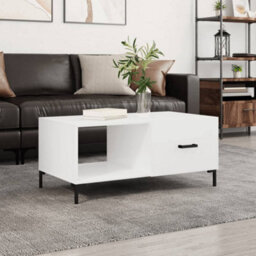 Berkfield Durable Coffee Table High Gloss White 90X50X40 Cm Engineered Wood - thumbnail 2