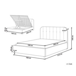 Beliani Ottoman Bed Fabric Challans 160 X 200 Cm (Eu King Size) Off-White - thumbnail 3