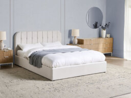 Beliani Ottoman Bed Fabric Challans 160 X 200 Cm (Eu King Size) Off-White - thumbnail 2