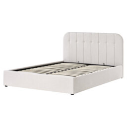 Beliani Ottoman Bed Fabric Challans 160 X 200 Cm (Eu King Size) Off-White - thumbnail 4