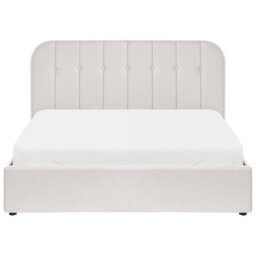 Beliani Ottoman Bed Fabric Challans 160 X 200 Cm (Eu King Size) Off-White - thumbnail 6