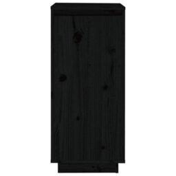 Berkfield Shoe Cabinet Black 35X35X80 Cm Solid Wood Pine - thumbnail 5