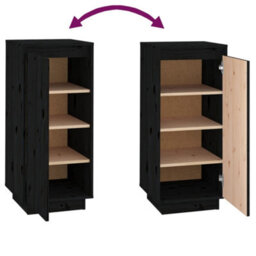 Berkfield Shoe Cabinet Black 35X35X80 Cm Solid Wood Pine - thumbnail 7