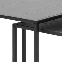 Wyld Haus El Paso Nesting Tables Set Of 2, Black Veneer Tops And Matte Metal Bases - thumbnail 6
