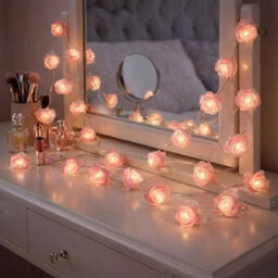 Pink Rose 20 Led String Lights Battery Operated Fairy Lights Romantic Flower Décor (Battery Not Include) - thumbnail 2