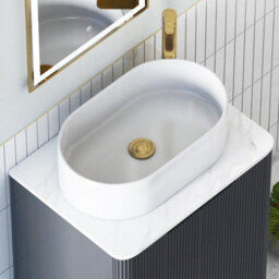 Royal Bathrooms Avenza 800mm Matt Obsidian Black Floor Standing Countertop Bathroom Vanity Unit 2 Drawer With Peak Basin - thumbnail 7