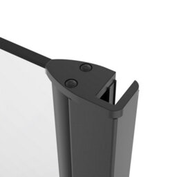 Sundaze Matt Black Walk In Wet Room Shower Enclosure 1000mm & 1000mm & 215mm Flipper Panel With 1800X1000mm White Shower Tray - thumbnail 4