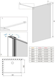 Sundaze Matt Black Walk In Wet Room Shower Enclosure 1000mm & 1000mm & 215mm Flipper Panel With 1800X1000mm White Shower Tray - thumbnail 7