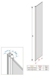 Sundaze Matt Black Walk In Wet Room Shower Enclosure 1000mm & 1000mm & 215mm Flipper Panel With 1800X1000mm White Shower Tray - thumbnail 8