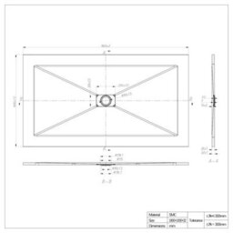 Sundaze Matt Black Walk In Wet Room Shower Enclosure 1000mm & 1000mm & 215mm Flipper Panel With 1800X1000mm White Shower Tray - thumbnail 9