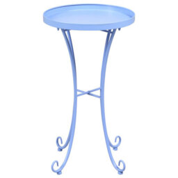 Beliani Garden Side Table Cavinia 40 Cm 40 Cm Metal Light Blue - thumbnail 4