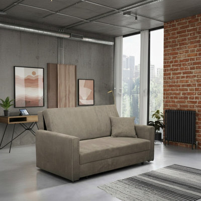 Viva Bis Iii Premium Sofa Bed Chipboard Frame Wavy Springs Polyurethane Foam Sleeping Function 153X85X98Cm Beige - image 1