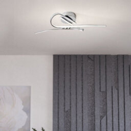 Eglo Selvina Chrome Metal Integrated Led Flush Ceiling Fitting, 70Cm L - thumbnail 3