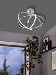 Eglo Selvina Chrome Metal Integrated Led Flush Ceiling Fitting, 70Cm L - thumbnail 1