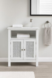 Aspect Furniture Vera Faux Rattan 2-Door Storage Cabinet,white - thumbnail 8