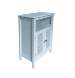 Aspect Furniture Vera Faux Rattan 2-Door Storage Cabinet,white - thumbnail 4