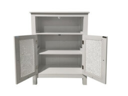 Aspect Furniture Vera Faux Rattan 2-Door Storage Cabinet,white - thumbnail 5
