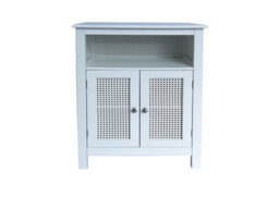 Aspect Furniture Vera Faux Rattan 2-Door Storage Cabinet,white - thumbnail 2
