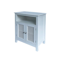 Aspect Furniture Vera Faux Rattan 2-Door Storage Cabinet,white - thumbnail 3