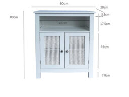 Aspect Furniture Vera Faux Rattan 2-Door Storage Cabinet,white - thumbnail 7