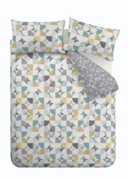Catherine Lansfield Bedding Retro Circles Duvet Cover Set With Pillowcases Green Ochre - thumbnail 5