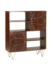 Buttercup Farm Dark Gold Display Cabinet - Solid Mango Wood - L40 X W120 X H135 Cm