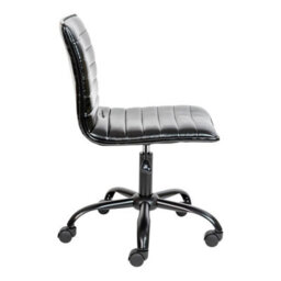 Fwstyle Black Faux Leather Low Back Designer Office Chair - thumbnail 3